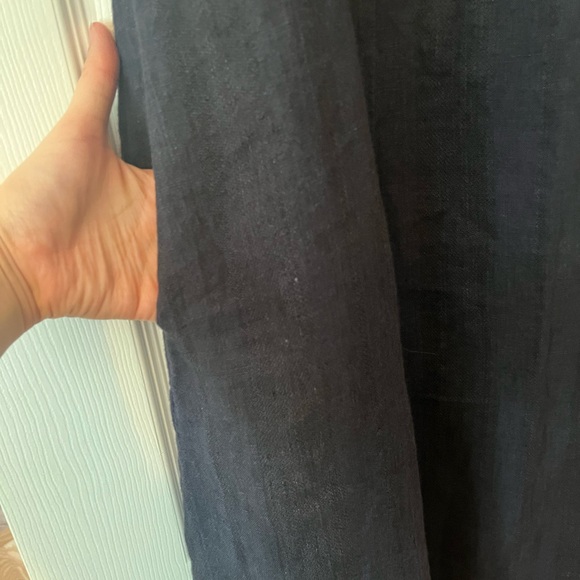 Flax Linen Navy Blue Maxi Dress Sleeveless size Medium - Picture 4 of 5